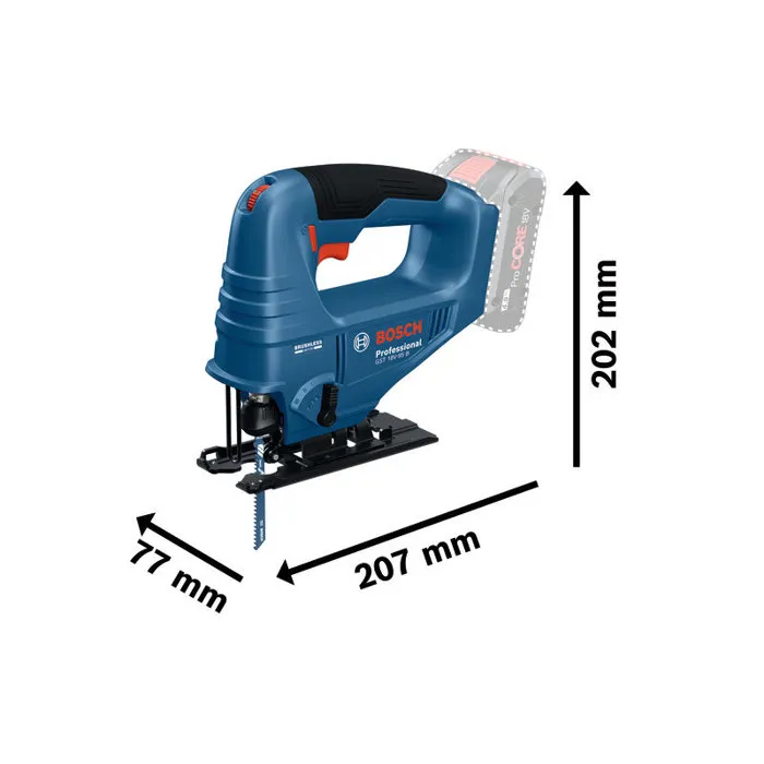 Bosch Professional Scie sauteuse sans fil GST 18V-95 B 18V, 20 mm, avec lame T 111 C et accessoires, pour bois, plastique et métal