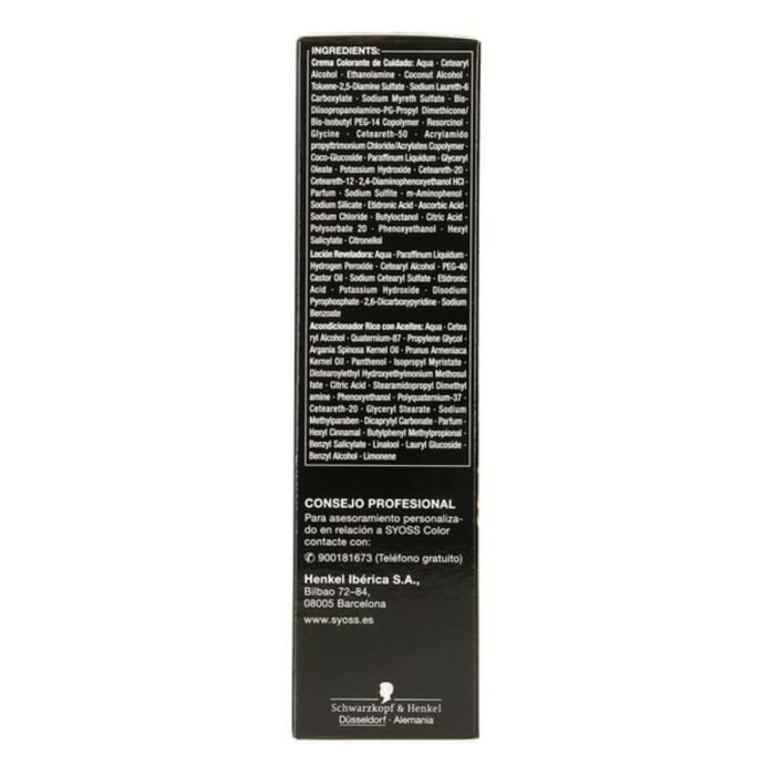 Teinture permanente Syoss Olio Intense Sans ammoniaque Nº 1,10 Noir Intense 3