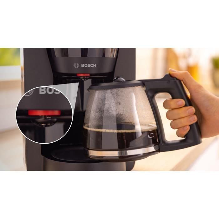 Cafetiere Filtre - BOSCH - TKA2M113 MyMoment - Noire - Capacité 1,25L - verseuse verre - systeme anti-gouttes 2