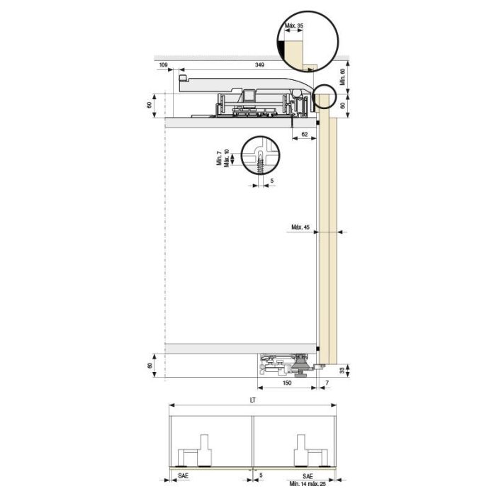 Slider L70 Flexible (Kit) 2 Puertas 1731-2130Mm Bortoluzzi 1