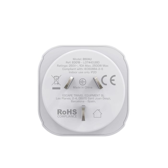 Multiprise Scape Travel 850AU Plastique 10 A 1