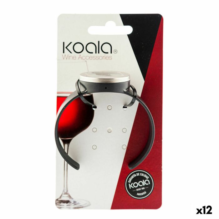 Thermomètre à Vin Koala Bodega Montre Noir Plastique 7,5 x 7,5 cm (Pack 12x) 3
