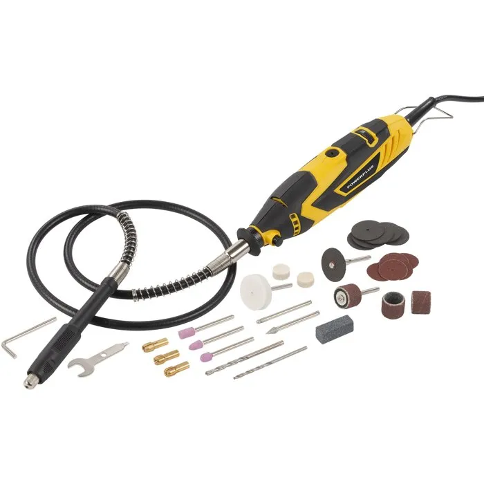 Powerplus POWX1324 - Multi-outil électrique rotatif multifonction 135 W avec 40 accessoires pour percer, fraiser, graver, polir, meuler et poncer