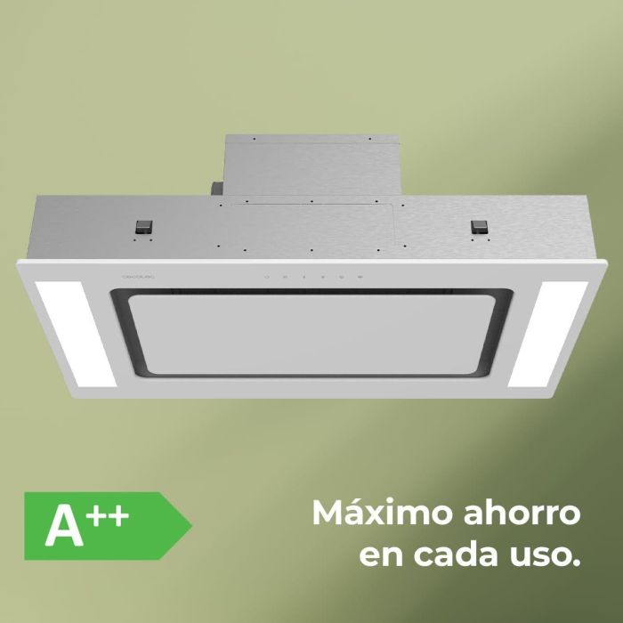 Hotte Conventionnelle Intégrable Cecotec Bolero Flux TIR 908000 Blanc Verre 90cm A++ 16