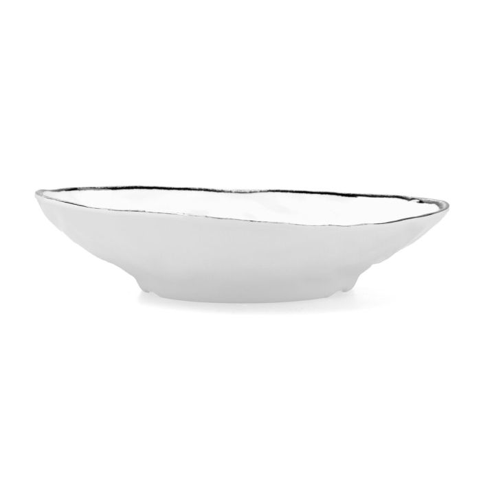 Assiette plate Quid Select Filo Blanc Noir Plastique Triangulaire 26 x 21 x 5,9 cm (9 Unités) 1