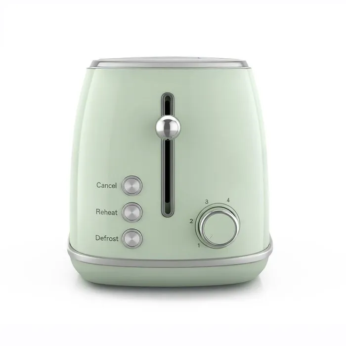 SWEISS Grille-Pain Vintage 2 Fentes Modèle GRS7, 850 W, Thermostat Réglable 6 Niveaux, Fonction Décongélation, Vert