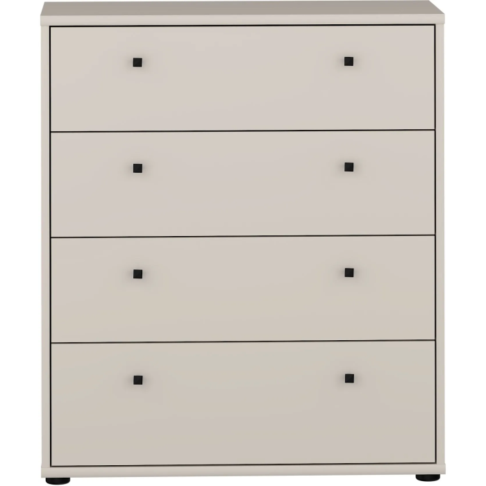 TEMPRA Commode 4 tiroirs - Couleur Sable - Design sobre - L 73,7 x P 34,8 x H 85,5 cm - Organisation chambre salon TEMPRA Commode 4 tiroirs - Couleur Sable - Design sobre - L 73,7 x P 34,8 x H 85,5 cm - Organisation chambre salon