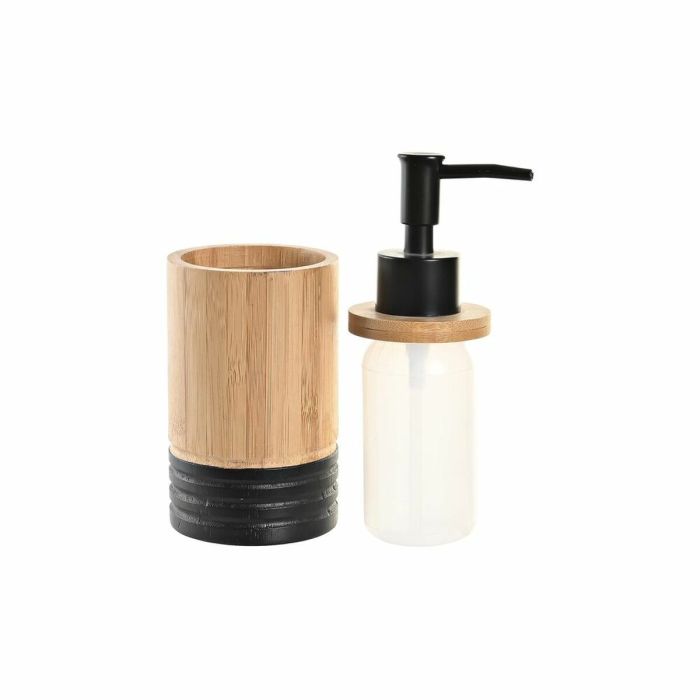 Distributeur de Savon DKD Home Decor Noir Naturel Bambou polypropylène 1 Distributeur de Savon DKD Home Decor Noir Naturel Bambou polypropylène 1
