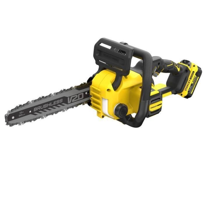 Stanley Fatmax AAAPX93342 Motosierra sin escobillas 18V 33cm con cadena, cargador y batería 4Ah