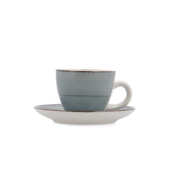 Tasse avec sous-tasse Quid Vita Morning Turquoise Céramique 90 ml (6 Unités) 0 Tasse avec sous-tasse Quid Vita Morning Turquoise Céramique 90 ml (6 Unités) 0