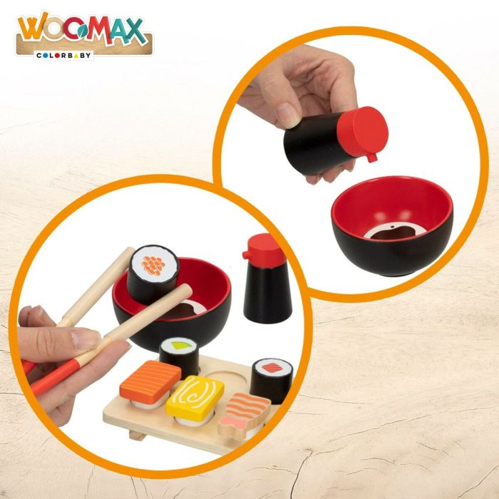 Jeu en bois Woomax Sushi 14 Pièces (6 Unités) 4 Jeu en bois Woomax Sushi 14 Pièces (6 Unités) 4