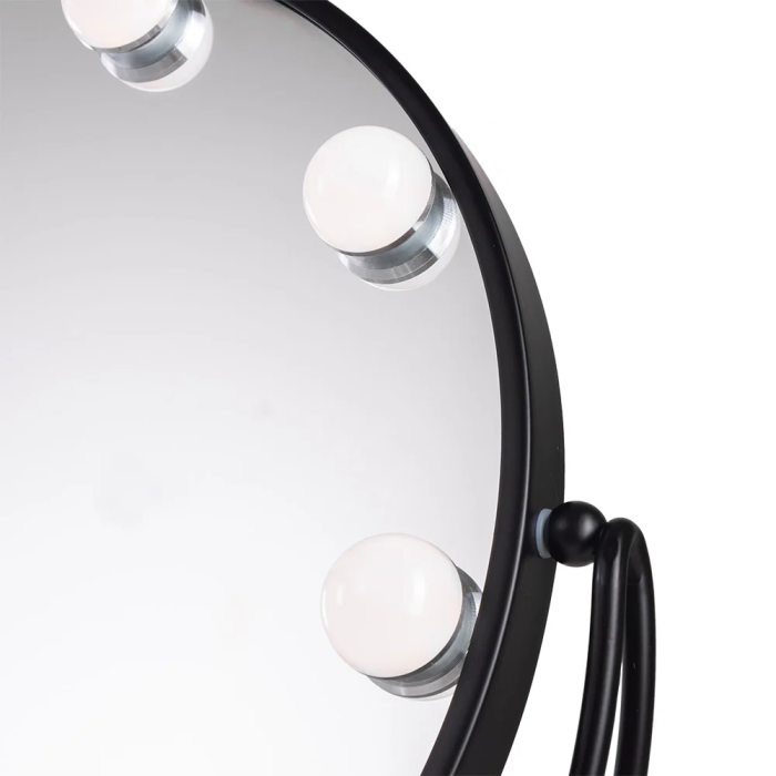 Miroir LED Maquillage Éclairé 48x43cm Noir Lumière Réglable Température de Couleur 2700-6500K SUN-KRS-430-B 2