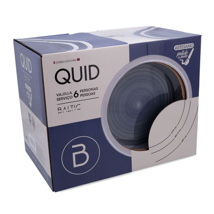 Assiettes Quid Baltic Gris Céramique 18 Pièces 1 Assiettes Quid Baltic Gris Céramique 18 Pièces 1