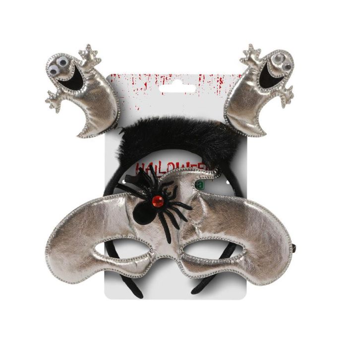 Accessoire de tête pour fêtes avec diablitos et masque noir - Déguisement Halloween pour costume de sorcière, démon ou créature fantastique