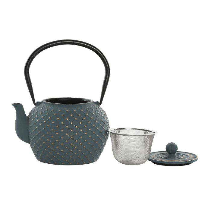 Théière Home ESPRIT Bleu Vert Acier inoxydable Fer 1 L (2 Unités) 2 Théière Home ESPRIT Bleu Vert Acier inoxydable Fer 1 L (2 Unités) 2