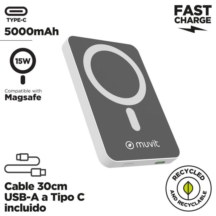 Powerbank Muvit for Change DP51AQ-R Blanc 5000 mAh 6