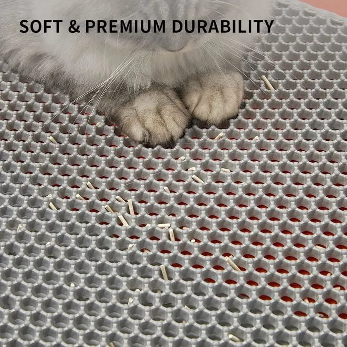 Petkit - Tapis extérieur pour litière automatique PuraMax et Pura X - Antidérapant, imperméable - 55 x 55 cm - Gris et Orange