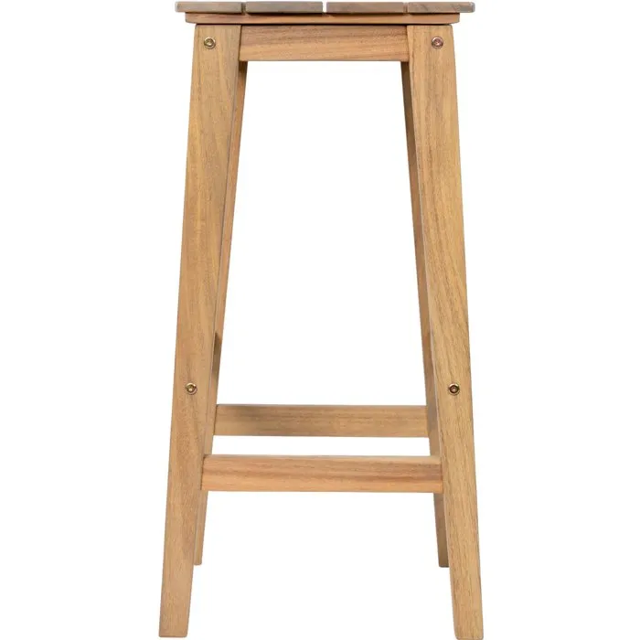 Zanzibar - Ensemble bar de jardin en bois d'acacia FSC - Table rectangulaire 44.5 * 100 * 112 cm avec 2 tabourets 37 * 35 * 72 cm