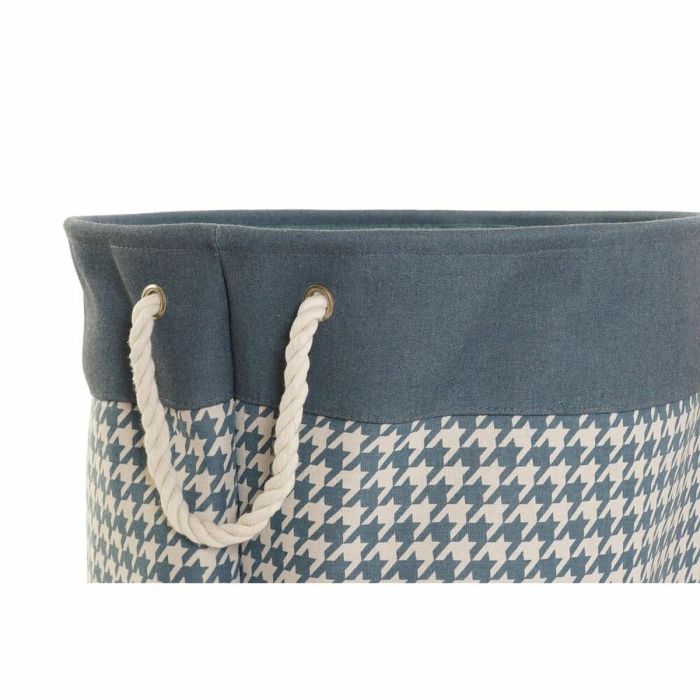 Panier à linge DKD Home Decor Pied de coq Gris Bleu Jaune 45 x 45 x 45 cm (3 Unités) 1