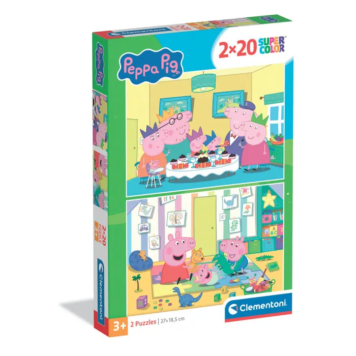 Clementoni - 2 Puzzles de 20 Pièces - Peppa Pig - Coffret Enfant - 27 x 18 cm Clementoni - 2 Puzzles de 20 Pièces - Peppa Pig - Coffret Enfant - 27 x 18 cm
