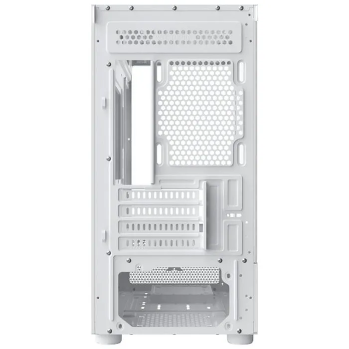 Xigmatek Alphard M Arctic - Boîtier PC Mini tour (M-ATX) - 4 ventilateurs 120mm A-RGB - 2 panneaux en verre trempé - Ports USB 3.0 et HD Audio - Blanc