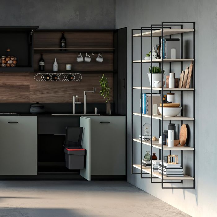 Emuca Jeu de Lader Shelf Frame Set, height 1790mm, Acier, Painted en noir 2