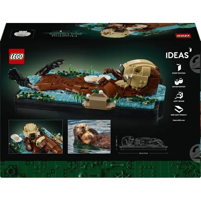 LEGO Ideas 21366 Les Loutres Câlines - Set de Construction pour Adultes - Maquette Décorative d'Animaux