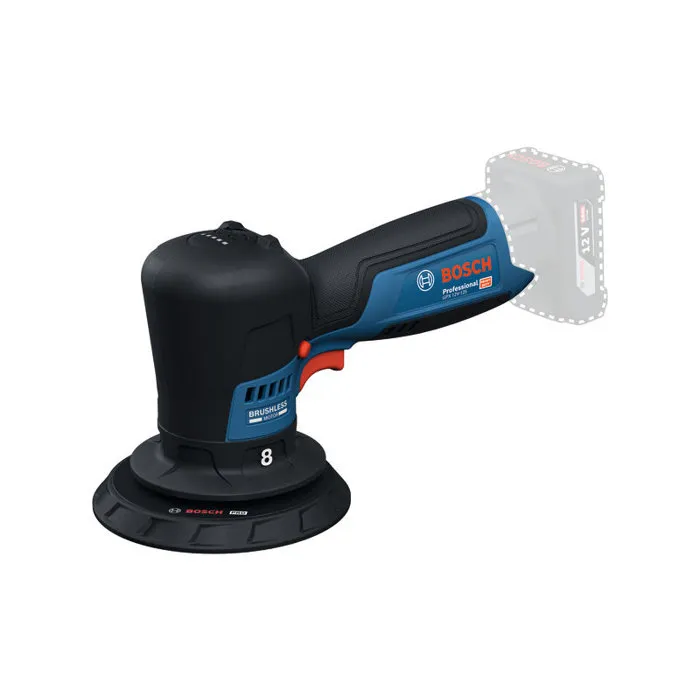 Bosch Professional Polisseuse excentrique 12V GPX 12V-125 - Sans batterie ni chargeur - Avec plateau et tampon de polissage 125mm