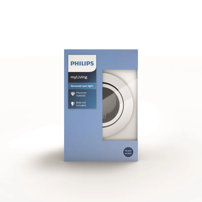 Philips Aro Empotrable Donegal Circular Cromado GU10 1 Philips Aro Empotrable Donegal Circular Cromado GU10 1