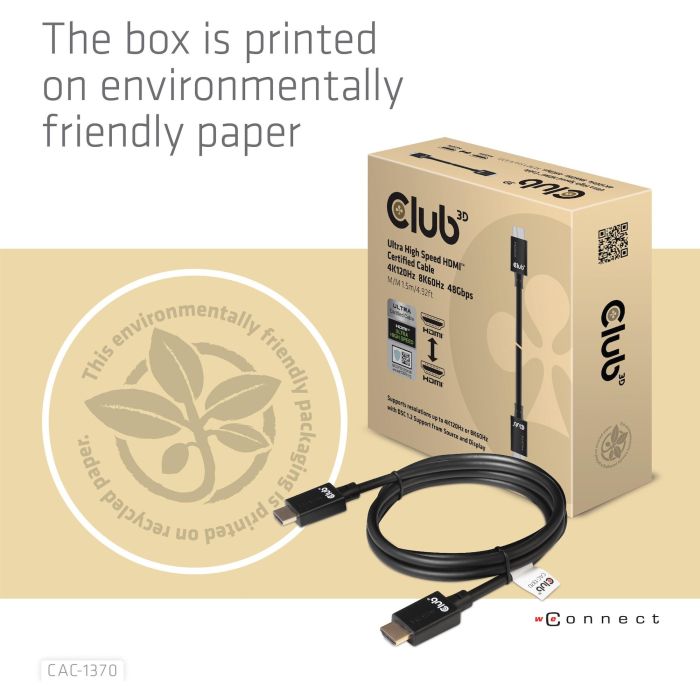 Club3D HDMI-Kabel A -> A 2.1 Ultra High Speed 10K HDR 1.5m retail 6