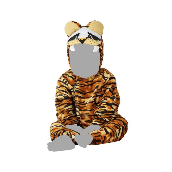Costume de Tigre Bébé 2 Ans (24 Mois) - 2 Pièces (Bonnet et Grenouillère) - Déguisement pour Carnaval et Fêtes Thème Animaux de la Jungle