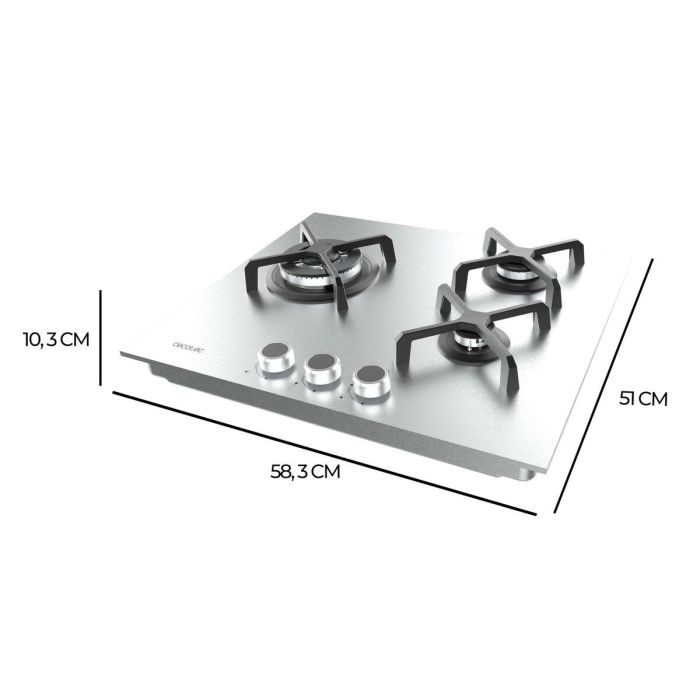 Cecotec Plaque Gaz 3 Feux Bolero Squad G 3400S 6200W Inox Wok Fonte 7 Cecotec Plaque Gaz 3 Feux Bolero Squad G 3400S 6200W Inox Wok Fonte 7