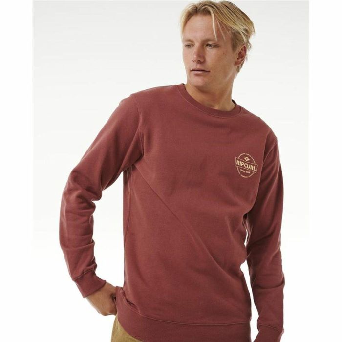 Sweat sans capuche homme Rip Curl Stapler Crew Marron 1