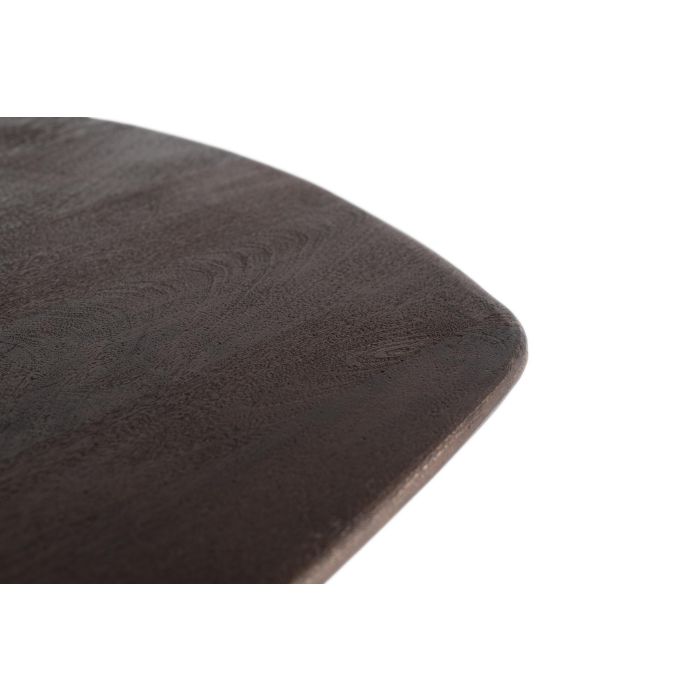 GINER Y COLOMER Table de salle à manger en bois de manguier 200 cm avec plateau ovale et pieds en fer noir, style minimaliste-industriel, finition noyer foncé 3