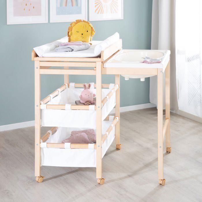 Table a langer extensible avec baignoire - ROBA - BABY POOL - Matelas a langer 'Roba Style' blanc inclus - Bois naturel 1 Table a langer extensible avec baignoire - ROBA - BABY POOL - Matelas a langer 'Roba Style' blanc inclus - Bois naturel 1