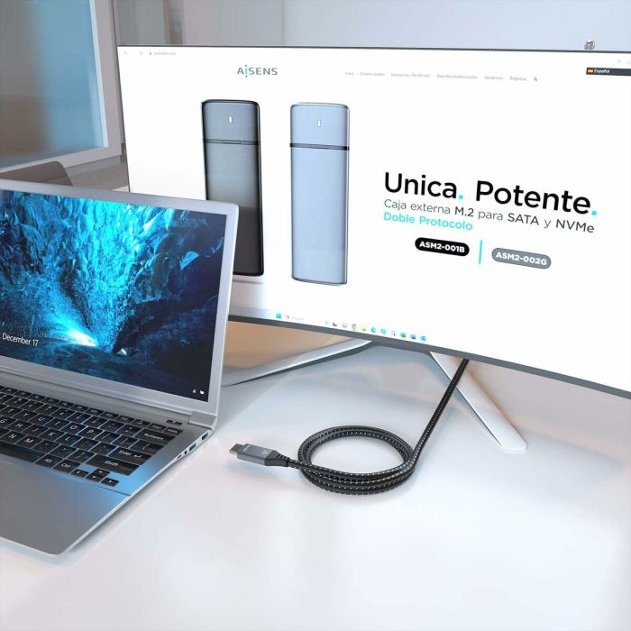 Câble HDMI Aisens A150-0878 Noir/Gris 1