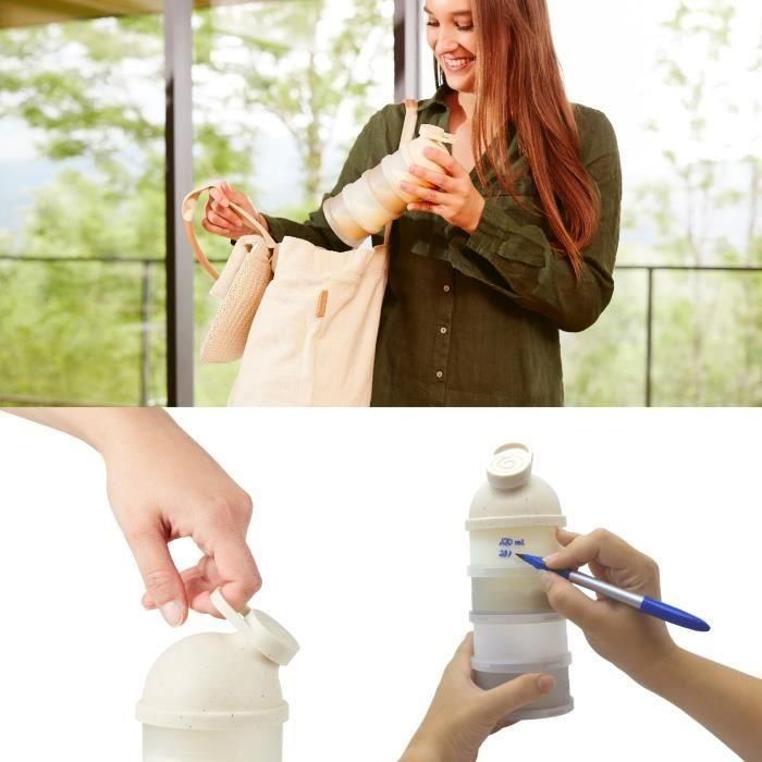 Babymoov Boîtes Doseuses de Lait en Poudre Babydose - Bec verseur ergonomique - Made in France, Beige 4