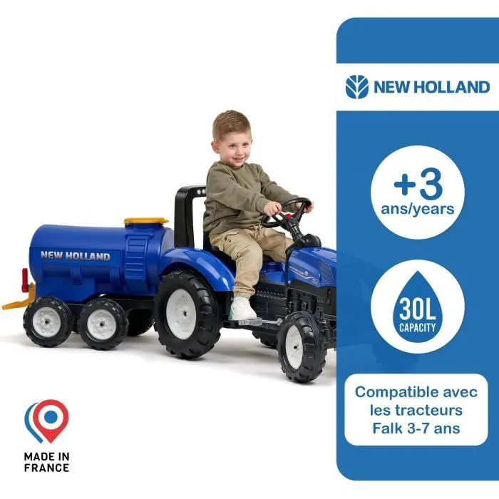 Falk Remorque Citerne New Holland 30L Bleue - Compatible Tracteurs FALK (3-7 ans) - Fabriqué en France 3
