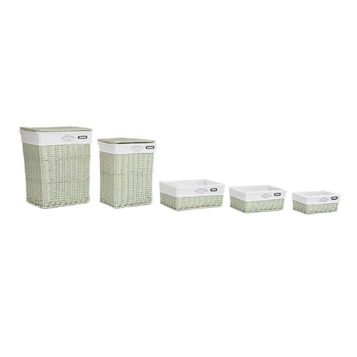 Panier Multi-usages DKD Home Decor Vert osier 44 x 34 x 56 cm 5 Pièces 0 Panier Multi-usages DKD Home Decor Vert osier 44 x 34 x 56 cm 5 Pièces 0
