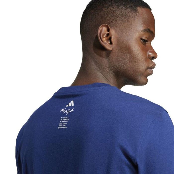 T-shirt à manches courtes homme Adidas Drink Bleu 15-16 Ans 2