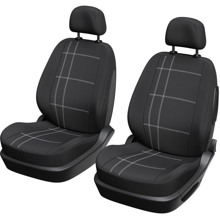 Lot de 2 housses auto avant - XLCOVER - Compatible Airbags - Noir - Housses pour sieges et appuis-tete 0 Lot de 2 housses auto avant - XLCOVER - Compatible Airbags - Noir - Housses pour sieges et appuis-tete 0