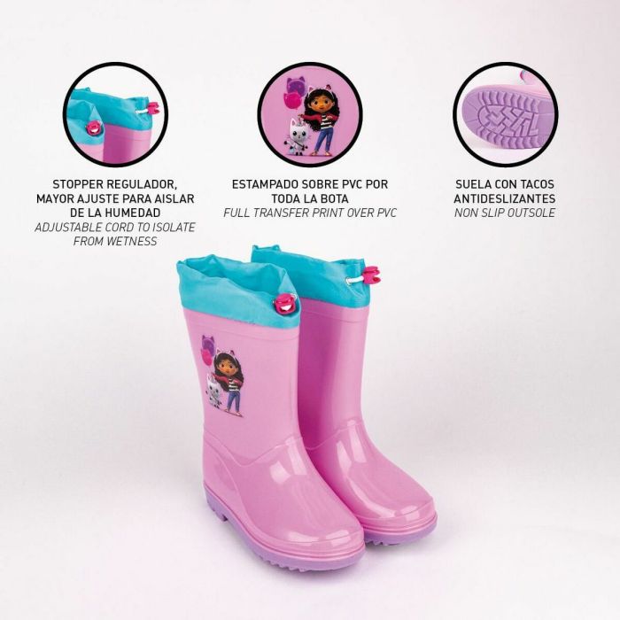 Bottes en Caoutchouc pour Enfants Gabby's Dollhouse Rose 3