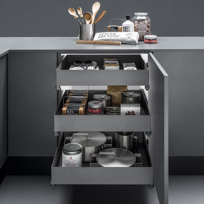 Cesta Extraíble Para Cocina Serie Lamina Acabado Antracita Modulo Modulo 600 Vibo 1