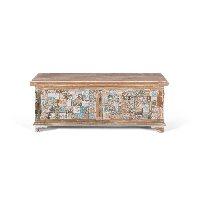 GINER Y COLOMER Mueble baûl coffre de rangement en bois de manguier et bois recyclé, finition multicolore rustique - 106 x 41 x 36 cm 0 GINER Y COLOMER Mueble baûl coffre de rangement en bois de manguier et bois recyclé, finition multicolore rustique - 106 x 41 x 36 cm 0