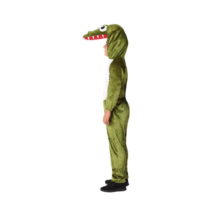 Déguisement Cocodrilo Enfant Unisex - Costume Complet Vert Crocodile avec Cagoule - Taille 7-9 Ans - Polyester - Fête Carnaval