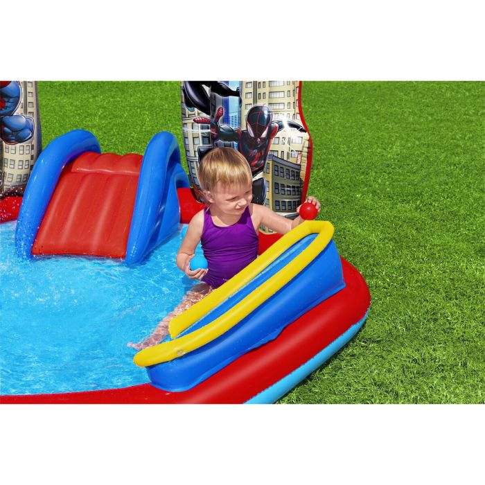 Bestway Piscine Gonflable Aire de Jeux Spiderman 211x206x127 cm +2 Ans Jardin 98793 2