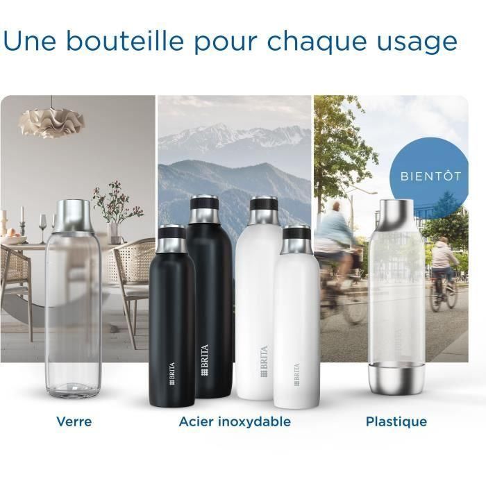 Pack 2 bouteilles BRITA - Pour machine SodaTRIO - Capacité 1L - Verre 2 Pack 2 bouteilles BRITA - Pour machine SodaTRIO - Capacité 1L - Verre 2