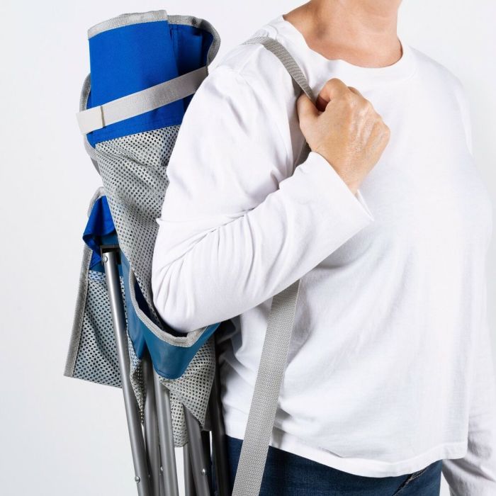 Chaise de camping pliante Aktive Bleu Gris 46 x 82 x 46 cm (4 Unités) 2