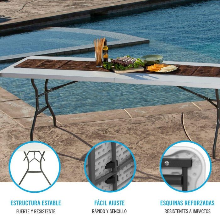 Table Piable Lifetime Blanc 245 x 74 x 76 cm Acier 4 Table Piable Lifetime Blanc 245 x 74 x 76 cm Acier 4