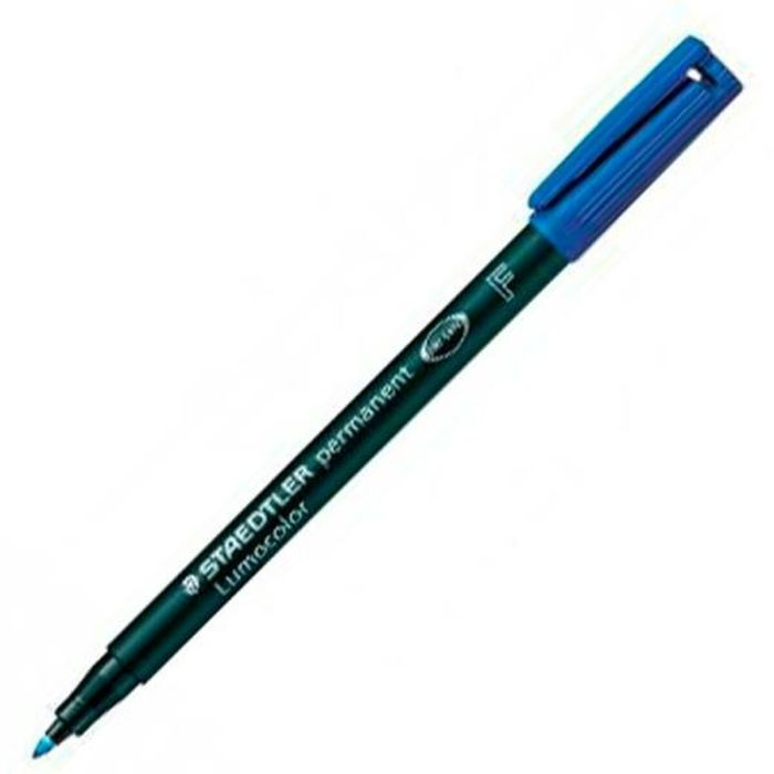 Marqueur permanent Staedtler Lumocolor 318-3 F Bleu (10 Unités) 1